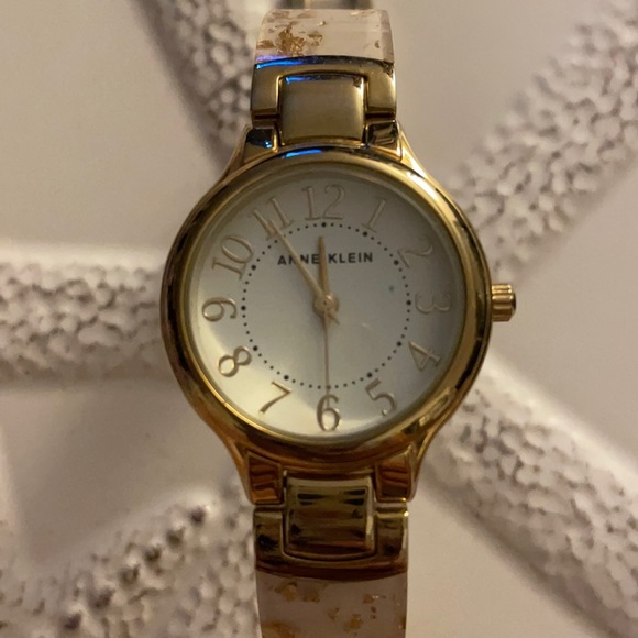 Anne Klein gold tone n speckled watch Crystal Accented Charm Bracelet Watch | Anne Klein main image 4